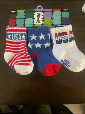 Kids Patriotic USA Crew Socks - Red, White & Blue (3-Pack)